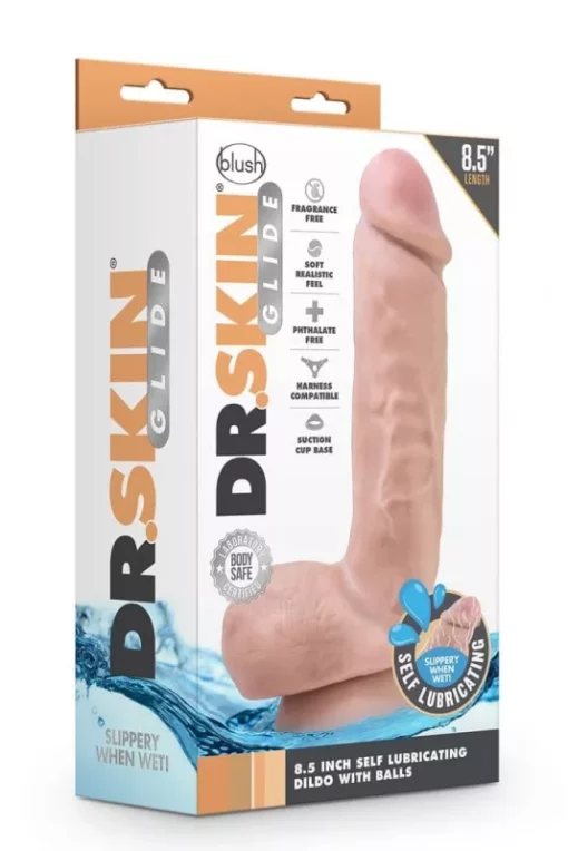 Önsíkosító herés dildó 21,5 cm Dr. Skin 8.5I inch self lubricating dildo