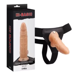 Felcsatolható üreges herés dildó Hollow Cock 19 cm