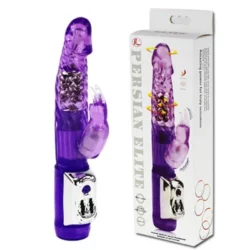 Zselés forgófejes csiklóizgatós nyuzsi vibrátor Rabbit Vibrator Purple 21,5 cm