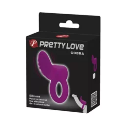 Vibrációs csiklóizgató péniszgyűrű Pretty Love Cobra Purple