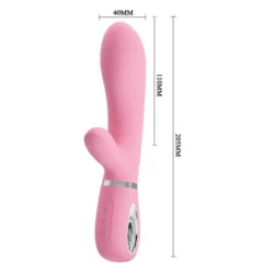 Csiklókaros puha szilikon g pont vibrátor Pretty Love Thomas Pink 20cm