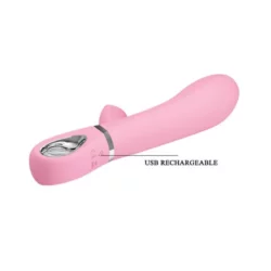 Csiklókaros puha szilikon g pont vibrátor Pretty Love Thomas Pink 20cm