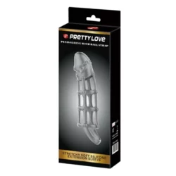 Pretty Love fekete péniszköpeny penis sleeve with ball strap