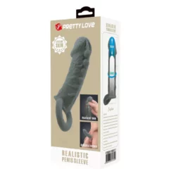 Péniszhosszabbító heregyűrűvel Pretty love realistic penis sleeve black i