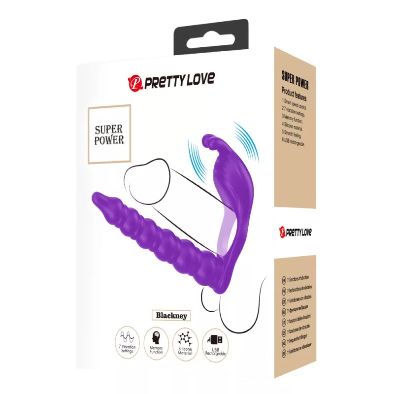 Dupla behatolású péniszgyűrű Pretty love blackney purple
