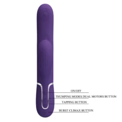 Csiklóizgatós vibrátor tapogató és lüktető funkcióval sötét lila Pretty Love Perlita twinkled tenderness blue