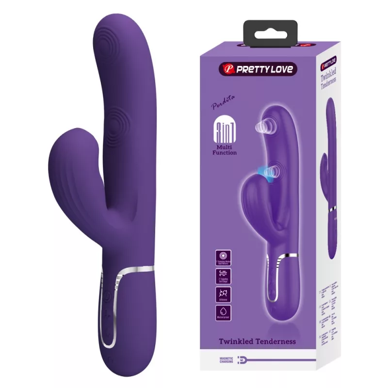 Csiklóizgatós vibrátor tapogató és lüktető funkcióval sötét lila Pretty Love Perlita twinkled tenderness blue