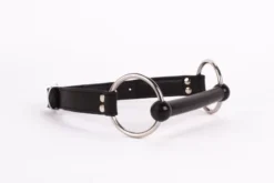 Szájterpesz fekete Stainless steel mouth spreader with leather strap