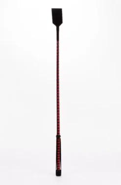 Fenyítő pálca vörös Riding stick Leather stick with neon strip and nubuck leather