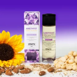 Organic Massage Oil with stones AMETHYST SWEET ALMOND 100 ml
