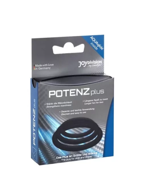 Péniszgyűrűk Potenzplus black 3er mix (s, m, l)
