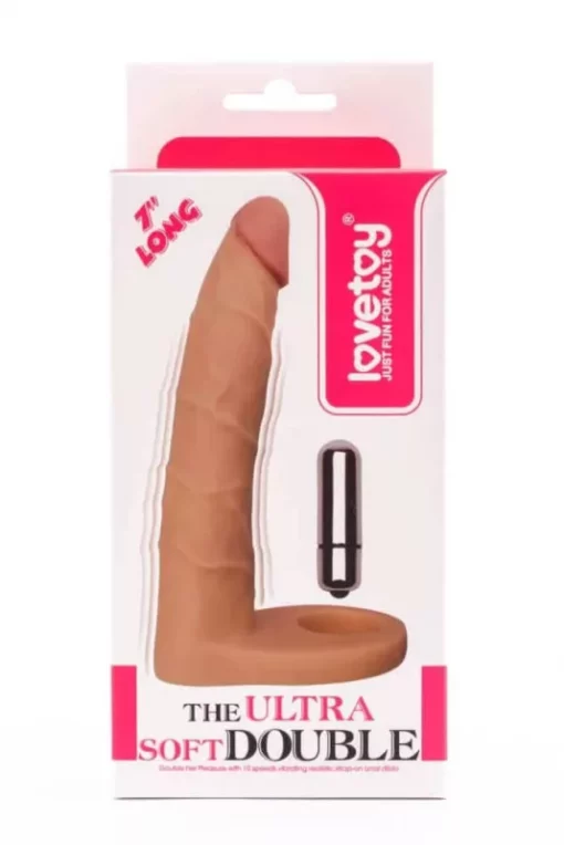 Felcsatolható vibrátors análdildó 17,8 cm The Ultra Soft Double Vibrating #3