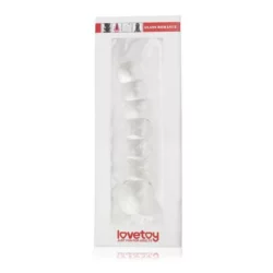 Glass Romance hajlított gömbös dildó üvegből (áttetsző)