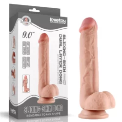 LoveToy – Sliding Skin realisztikus bőrös dildó (24 cm 9,5")
