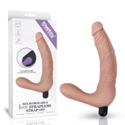 Pánt nélküli dupla vibrátor Rechargeable IJOY Strapless Strap on Flesh