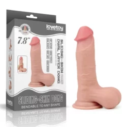 LoveToy – Sliding Skin realisztikus bőrös dildó (20 cm 7,8")