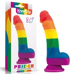 Szivárvány műpénisz 8'' prider dildo 20 cm