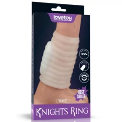 Hullámmintás vibrációs péniszmandzsetta Vibrating Spiral Knights Ring (White) IV