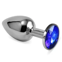 Kis méretű fém anál plug kék kővel Rosebud Classic Metal Plug S Dark Blue