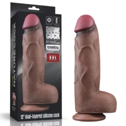 Valósághű nagy dildó 12'' dual layered silicone cock xxl 30 cm