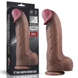 Kétrétegű dildó tapadókrongos 13'' dual layered silicone cock xxl 33 cm