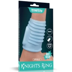 Vibrátoros péniszmandzsetta spirál Vibrating spiral knights ring blue
