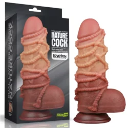 Tapadótalpas kétrétegű nagy dildó 24 cm es dual layered platinum silicone cock kötéllel