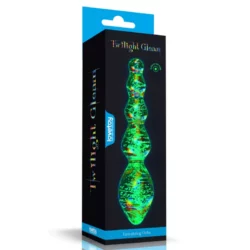 Foszforeszkáló kétvégű üvegdildó Glow in the dark twilight gleam glass dildo tantalizing orbs