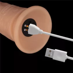 Realisztikus, letapasztható, tölthető, vízálló vibrátor 18 cm '' Vibrating Power Basics Cock