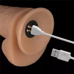 Realisztikus, letapasztható, tölthető, vízálló vibrátor 20 cm 8'' Vibrating Power Basics Cock