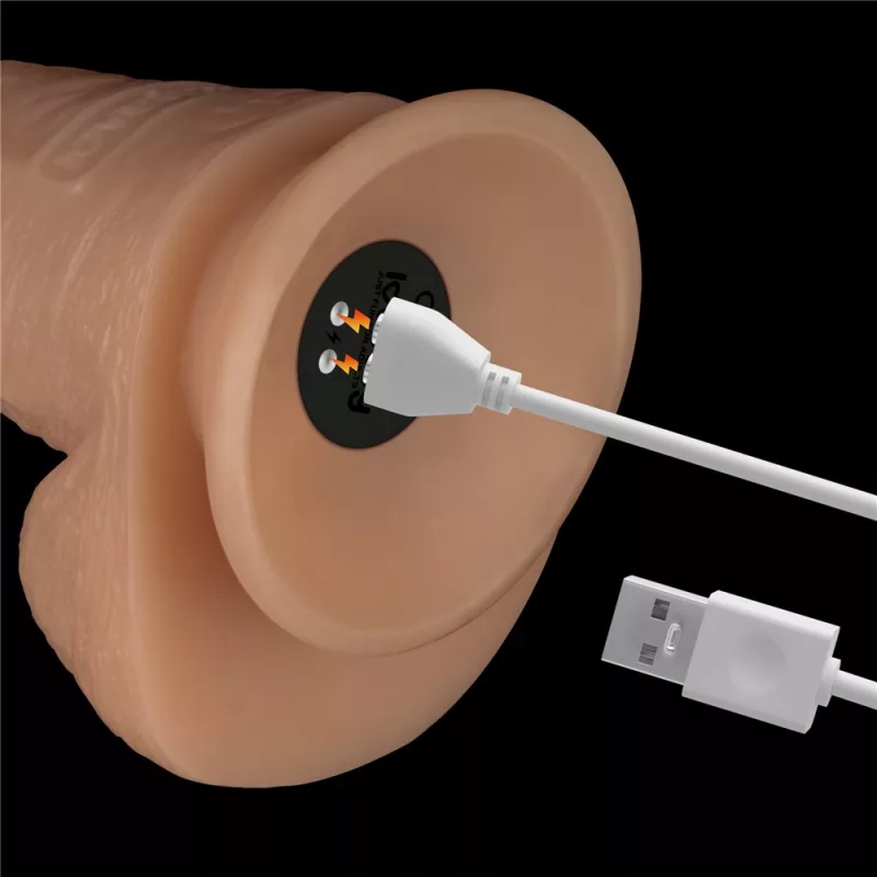 Realisztikus, letapasztható, tölthető, vízálló vibrátor 20 cm 8'' Vibrating Power Basics Cock