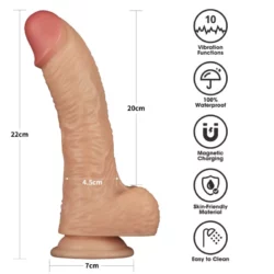 Pénisz formájú vibrátor 8.5 vibrating power basics cock 21,6 cm