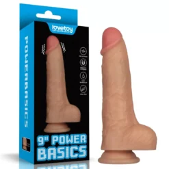 Realisztikus, letapasztható, tölthető, vízálló vibrátor 22 cm 9'' Vibrating Power Basics Cock