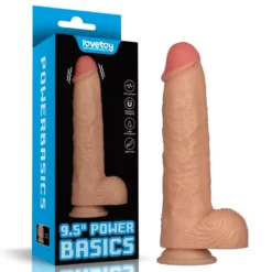 Realisztikus, letapasztható, tölthető, vízálló vibrátor 24 cm 9.5'' Vibrating Power Basics Cock
