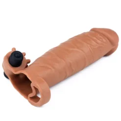 Péniszhosszabbító Pleasure x tender vibrating penis sleeve #1 brown