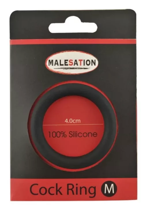 Szilikon péniszgyűrű 4 cm Malesation Silicone Cock Ring Black M