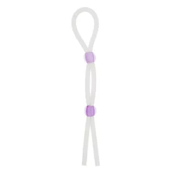 Állítható pénisz és heregyűrű Silicon Cock Ring With 2 Beads Lavender
