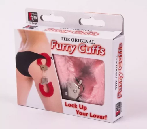 Fém csuklóbilincs rózsaszínű plüss huzattal