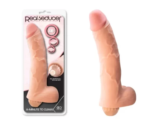 Vibrátoros herés pénisz Real seducer flexible vibrating dong 21,5 cm