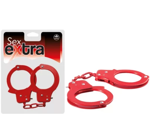 Vörös fém bilincs Sex extra metal cuffs red