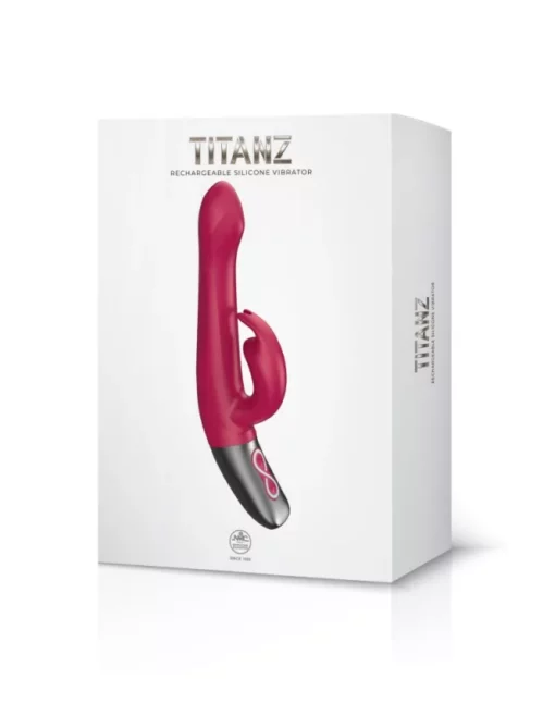 Csiklókaros G pont vibrátor tölthető Titanz 8.5" silicone rechargeable vibrator in pink