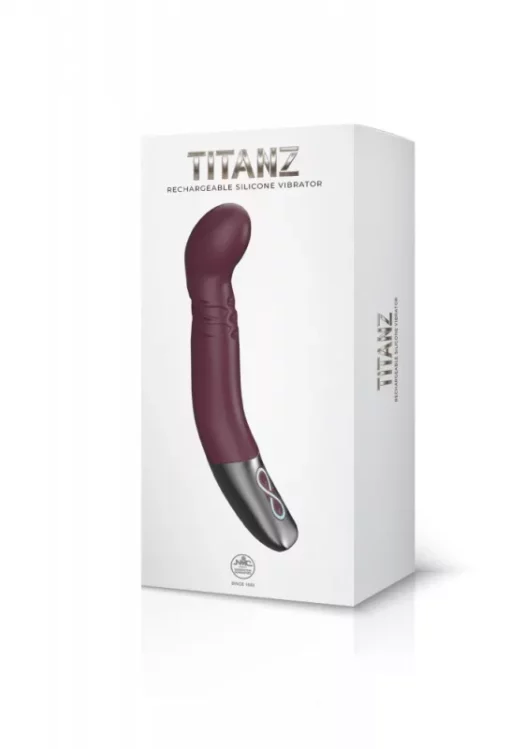 G pontos vibrátor Titanz 8" silicone rechargeable vibrator in rubine red