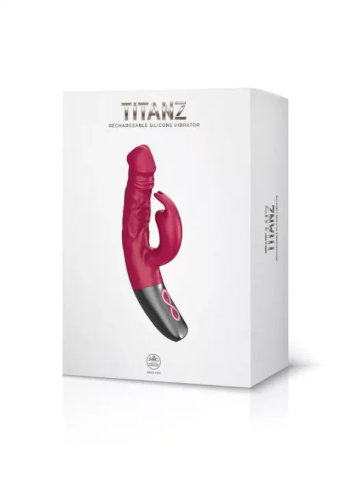 Csiklókaros G pontos vibrátor Titanz 7" silicone rechargeable vibrator in pink