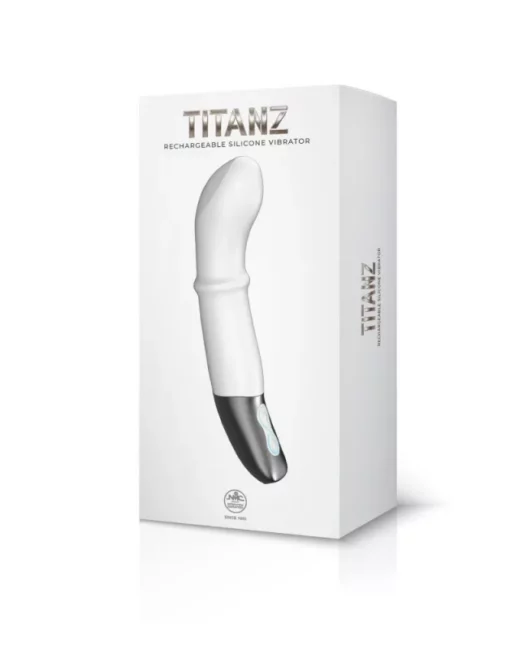 G pontos vibrátor Titanz 7" silicone rechargeable vibrator in ivory white