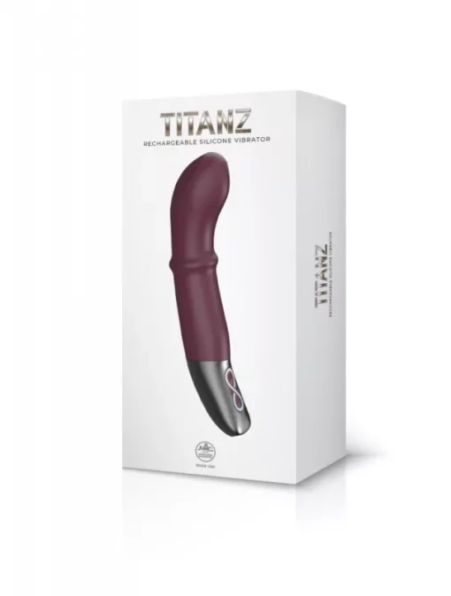 G pontos tolófunkciós vibrátor Titanz 7" silicone rechargeable vibrator in rubine red