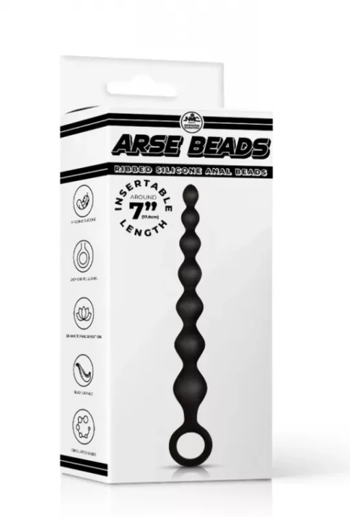 Arse Beads 7" Ribbed Silicone Aanal Beads II