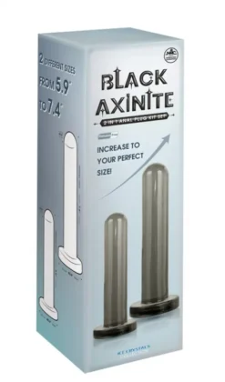 Black axinite 2 in 1 anal plug kit set