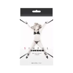 Boka és csukló hevederek kikötözéshez Sinful Black Bed Restraint Straps