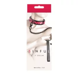 Sinful 1'' collar pink nyakörv