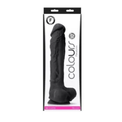 Nagy fekete szilikon dildó 25,4 cm Colours Pleasures 10" Dildo Black